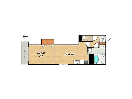 メゾンルノアール(1LDK/2階)の間取り写真