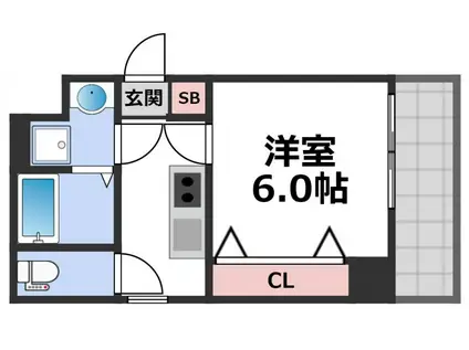 LAND GALAXY(1K/4階)の間取り写真