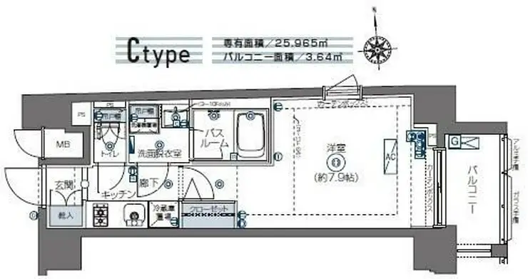 ZOOM四谷左門町 3階階 間取り