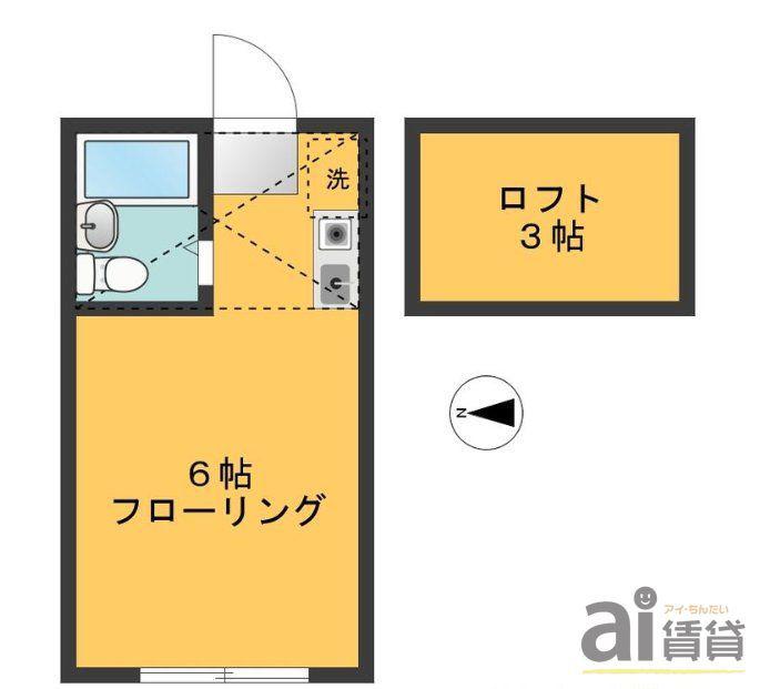 コーポアルファ(ワンルーム/1階)の間取り写真