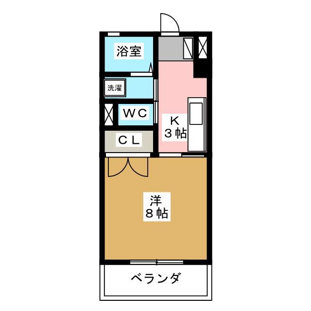 ピアホーム森(1K/3階)の間取り写真