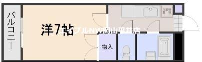 アルフィーネ十日市D棟(1K/2階)の間取り写真