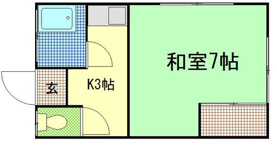 横田ハウス(1K/1階)の間取り写真