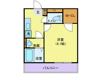 ヴィレッタ晩翠(1K/1階)の間取り写真