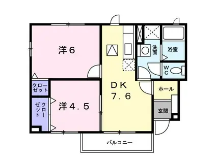 ラフレシールA(2DK/1階)の間取り写真