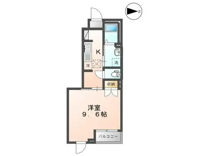 ウィングコートA(1K/1階)の間取り写真