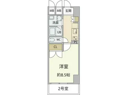 STUDIO KANAREBASHI(1K/8階)の間取り写真