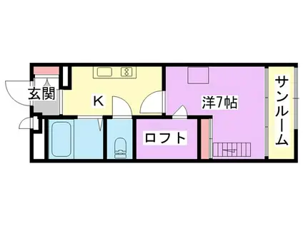 レオパレスピュア(1K/2階)の間取り写真