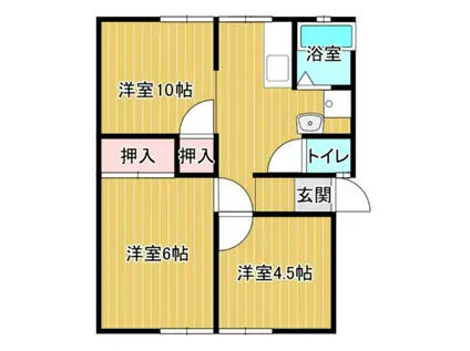 ティンカーベルB棟(2LDK/2階)の間取り写真