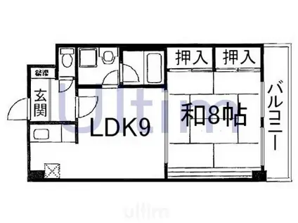 ウェルネス桃山(1LDK/4階)の間取り写真
