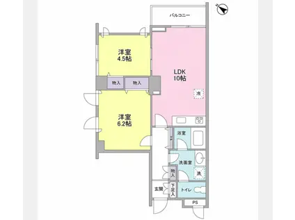 グランドメゾン三軒茶屋(2LDK/11階)の間取り写真