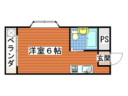 バース近江堂(ワンルーム/4階)の間取り写真