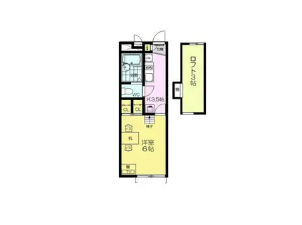 スタアガーデン(1K/2階)の間取り写真