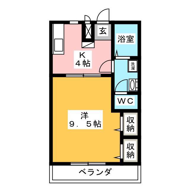ピュアコート・すみれ(1K/2階)の間取り写真