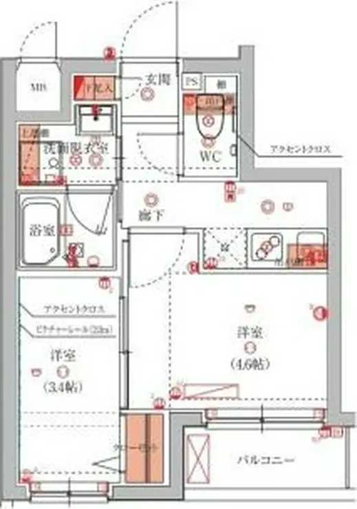 ハーモニーレジデンス池袋ウエスト 2階階 間取り