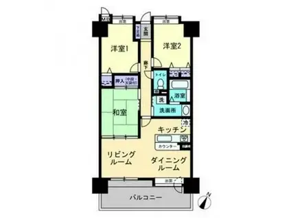 コアマンションネクステージ熊本東(3LDK/4階)の間取り写真