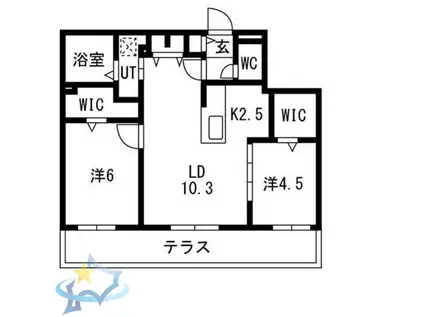 RITZ GRANDE 八軒(2LDK/1階)の間取り写真