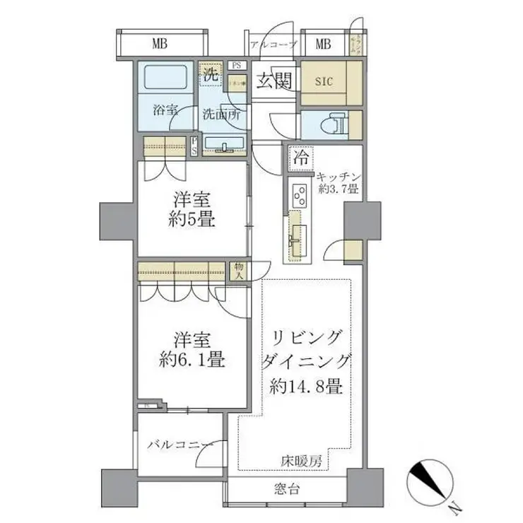 Brillia Mare 有明 TOWER&GARDEN 30階階 間取り