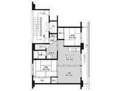 ビレッジハウス楠II1号棟(3DK/4階)の間取り写真