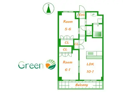 プラザ・シフォレI(2LDK/2階)の間取り写真