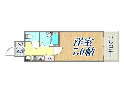 エスリード新神戸(1K/2階)の間取り写真