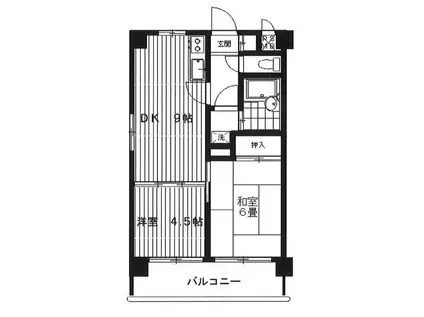 グラン・ティグル勝どき(2DK/2階)の間取り写真