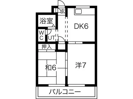 セラミック加藤(2DK/3階)の間取り写真