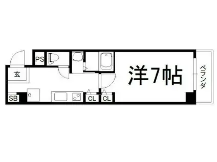 GRAMERCY千本通(1K/4階)の間取り写真