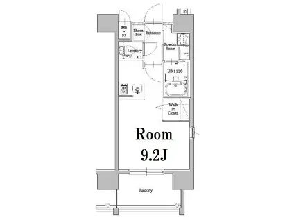 エンクレスト千早(ワンルーム/2階)の間取り写真