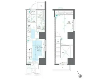 ZOOM川崎イースト(1LDK/14階)の間取り写真