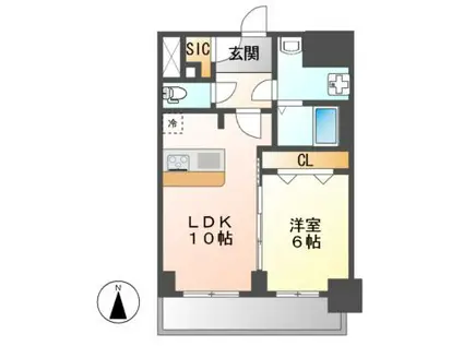 RICHEDOR古出来(1LDK/8階)の間取り写真