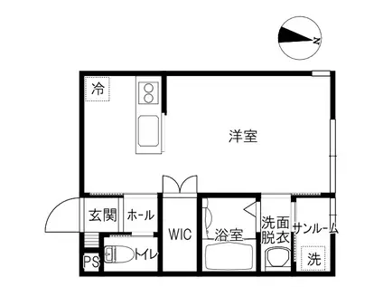 CIEL AZUR(ワンルーム/1階)の間取り写真