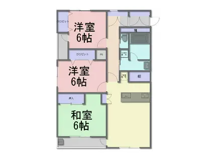 ADVANCE NAGAI II(3LDK/6階)の間取り写真