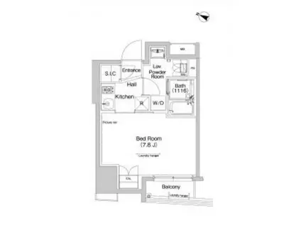 プラウドフラット三越前(1K/3階)の間取り写真