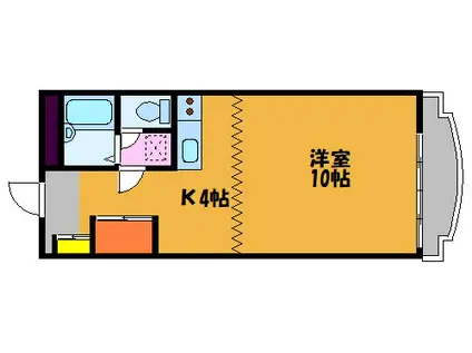 ベルマンション(1K/2階)の間取り写真