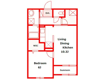 パーク サイド 淡墨(1LDK/1階)の間取り写真