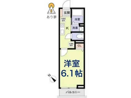 パルトネール岸谷(1K/3階)の間取り写真