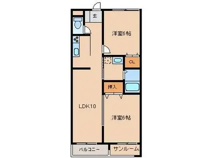 TBパラッツオ(2LDK/2階)の間取り写真