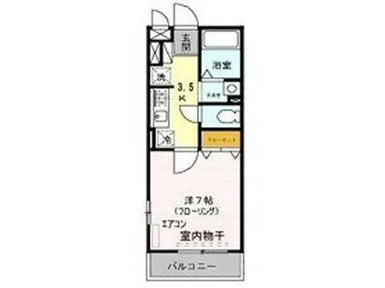 コンフォール(1K/2階)の間取り写真