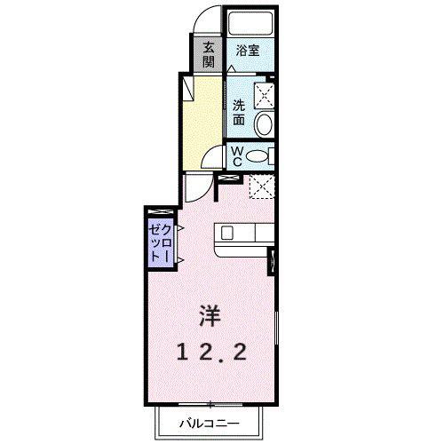 マーガレット(ワンルーム/1階)の間取り写真