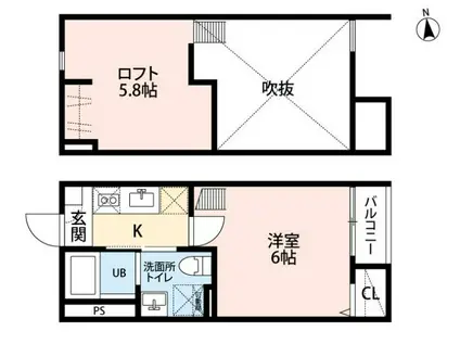 EPO諏訪町メゾン(1K/2階)の間取り写真