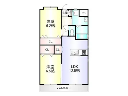チェリーコート赤坂(2LDK/3階)の間取り写真