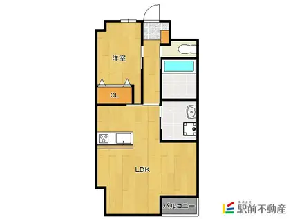 グラン クレール(1LDK/3階)の間取り写真