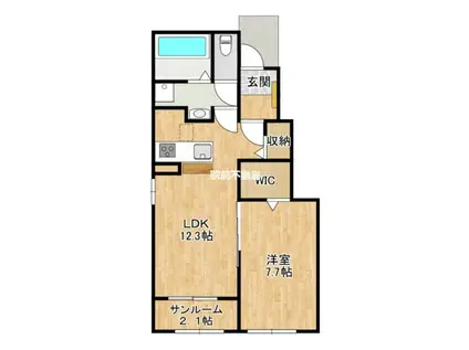 VILLA PIACE IV(1LDK/1階)の間取り写真