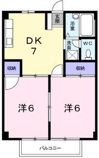 シティハイツさとうA(2DK/2階)の間取り写真