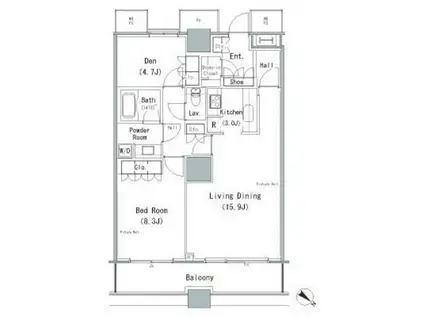 THE TOKYO TOWERS MIDTOWER(1LDK/23階)の間取り写真