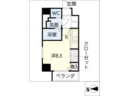サンステージ桜山(ワンルーム/3階)の間取り写真
