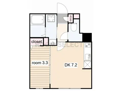 LUORE池下(1DK/3階)の間取り写真