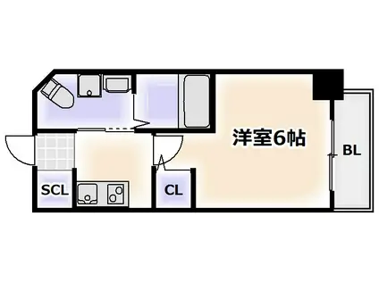 GRAND PACIFIC北畠(1K/7階)の間取り写真