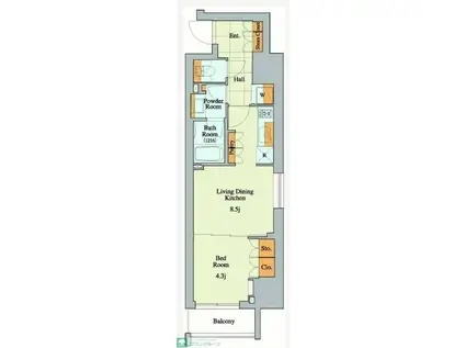 クレストコート大塚(1LDK/8階)の間取り写真